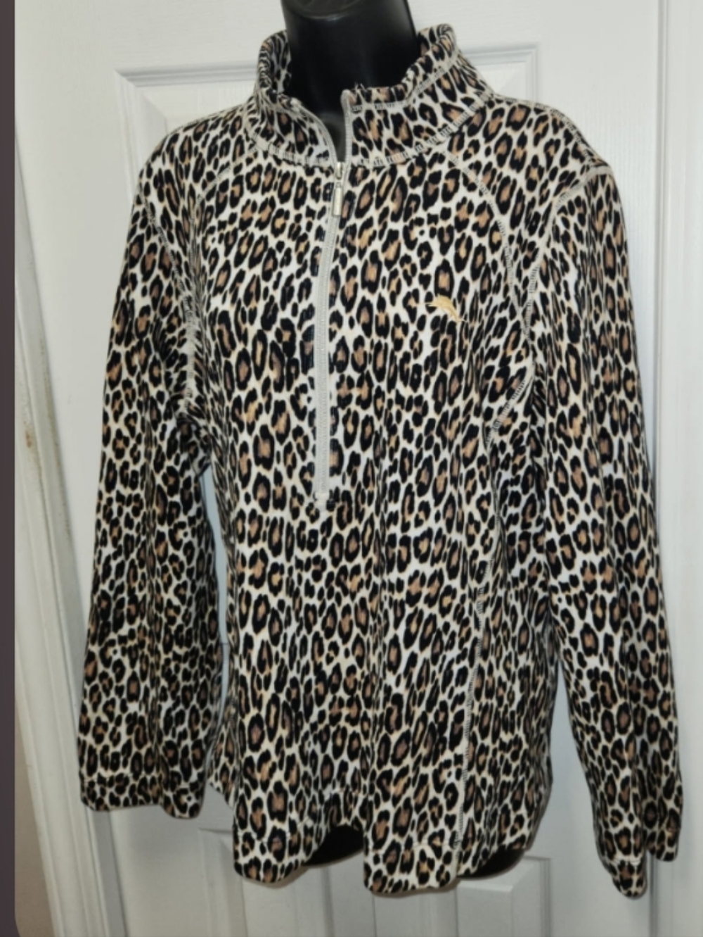 Tommy Bahama leopard pullover.